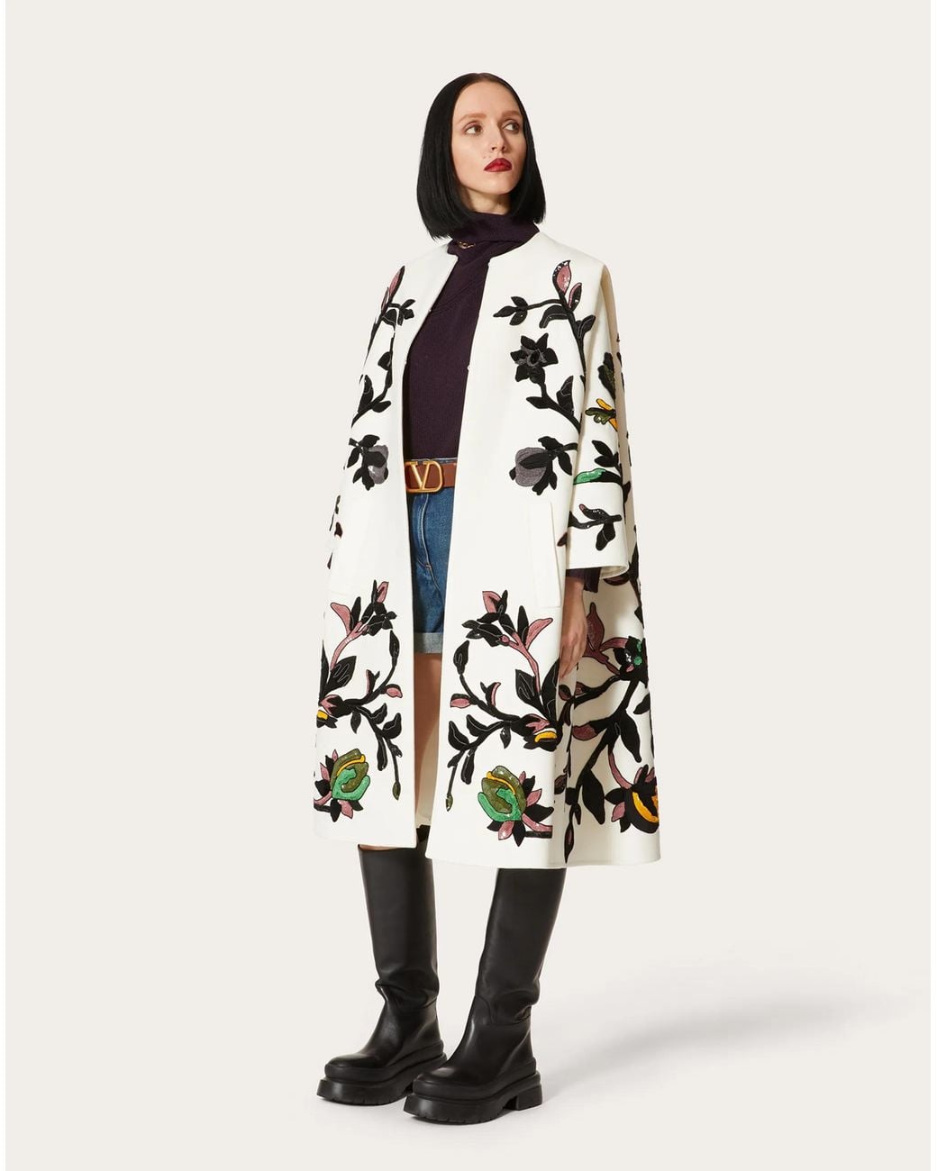 Valentino White Embroidered Coat