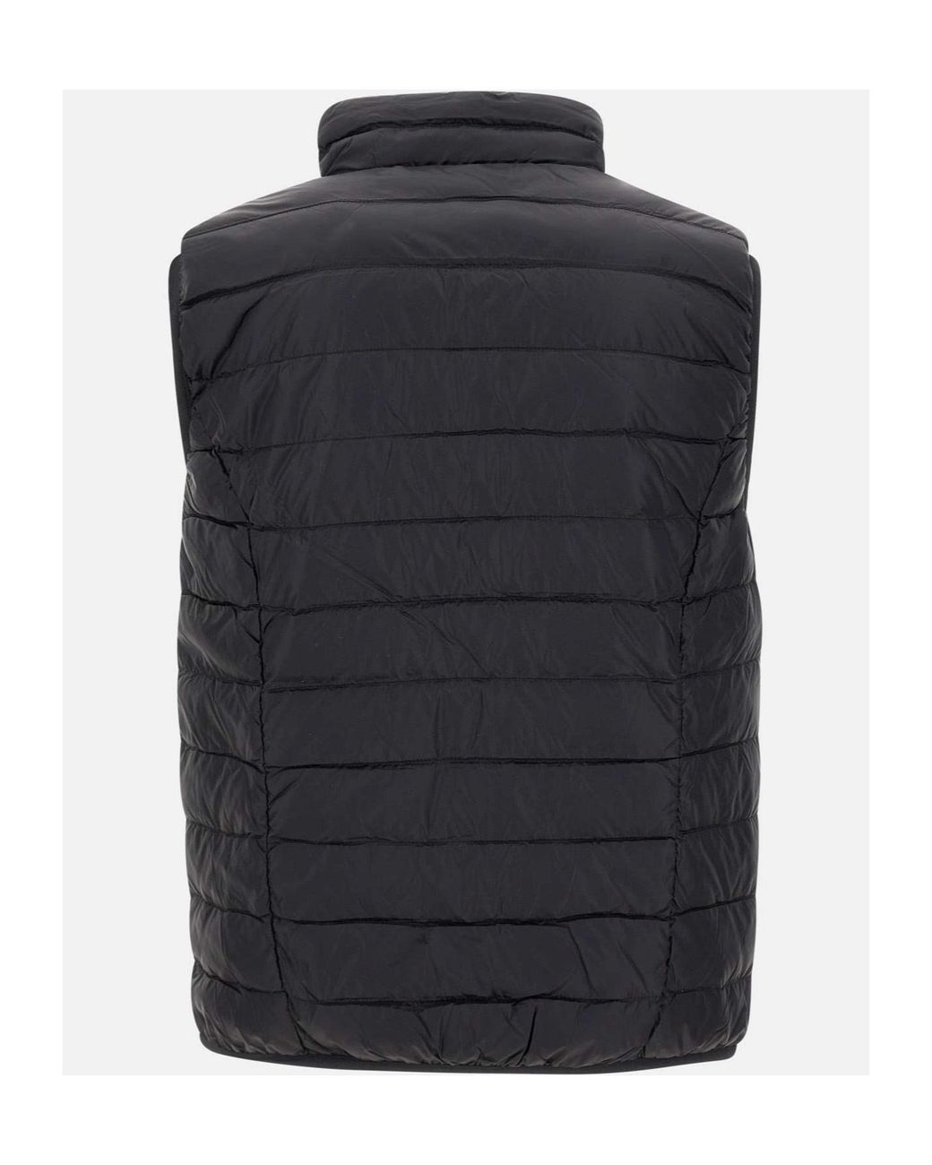 EA7 Black Logo Printed Quilted Padded Gilet for men
