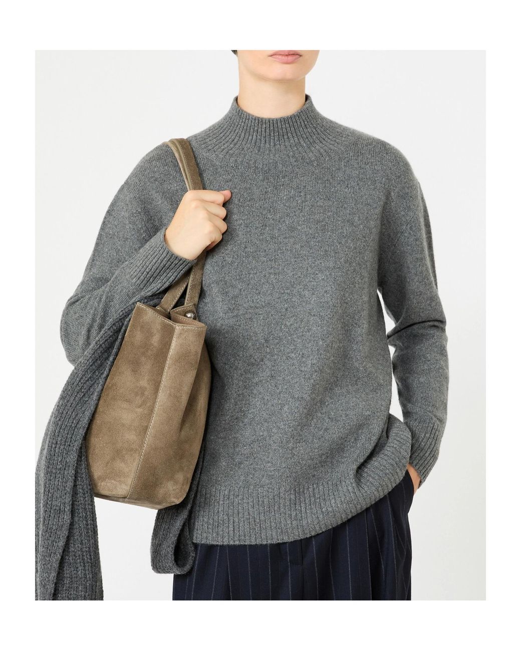 Weekend by Maxmara Gray Long-Sleeve Knit Top