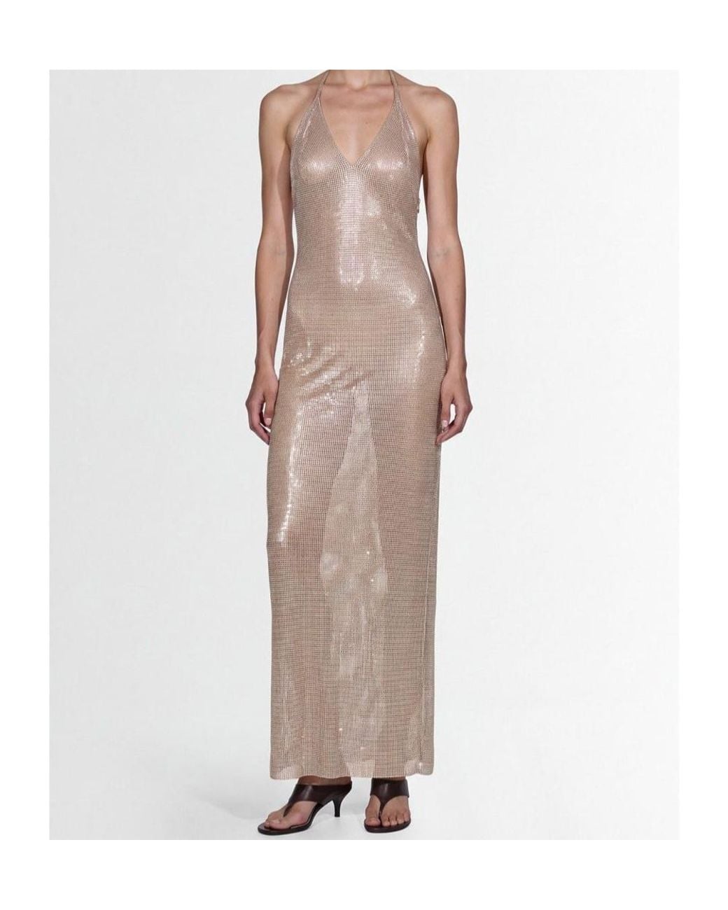GIUSEPPE DI MORABITO White Halter-Neck Tie-Strap Dress