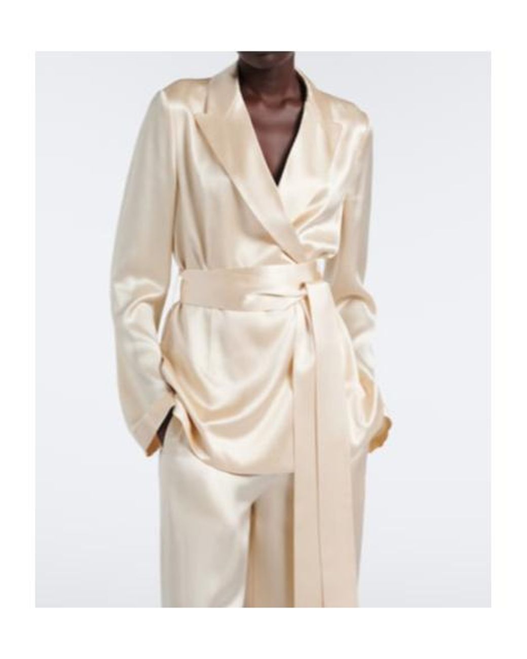 Joseph Natural Archer Belted Silk Satin Jacket