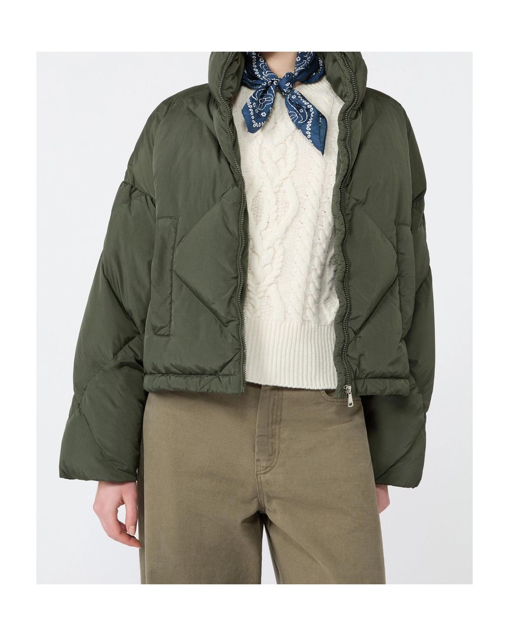 Weekend by Maxmara Green Edito Quilted Down Jacket