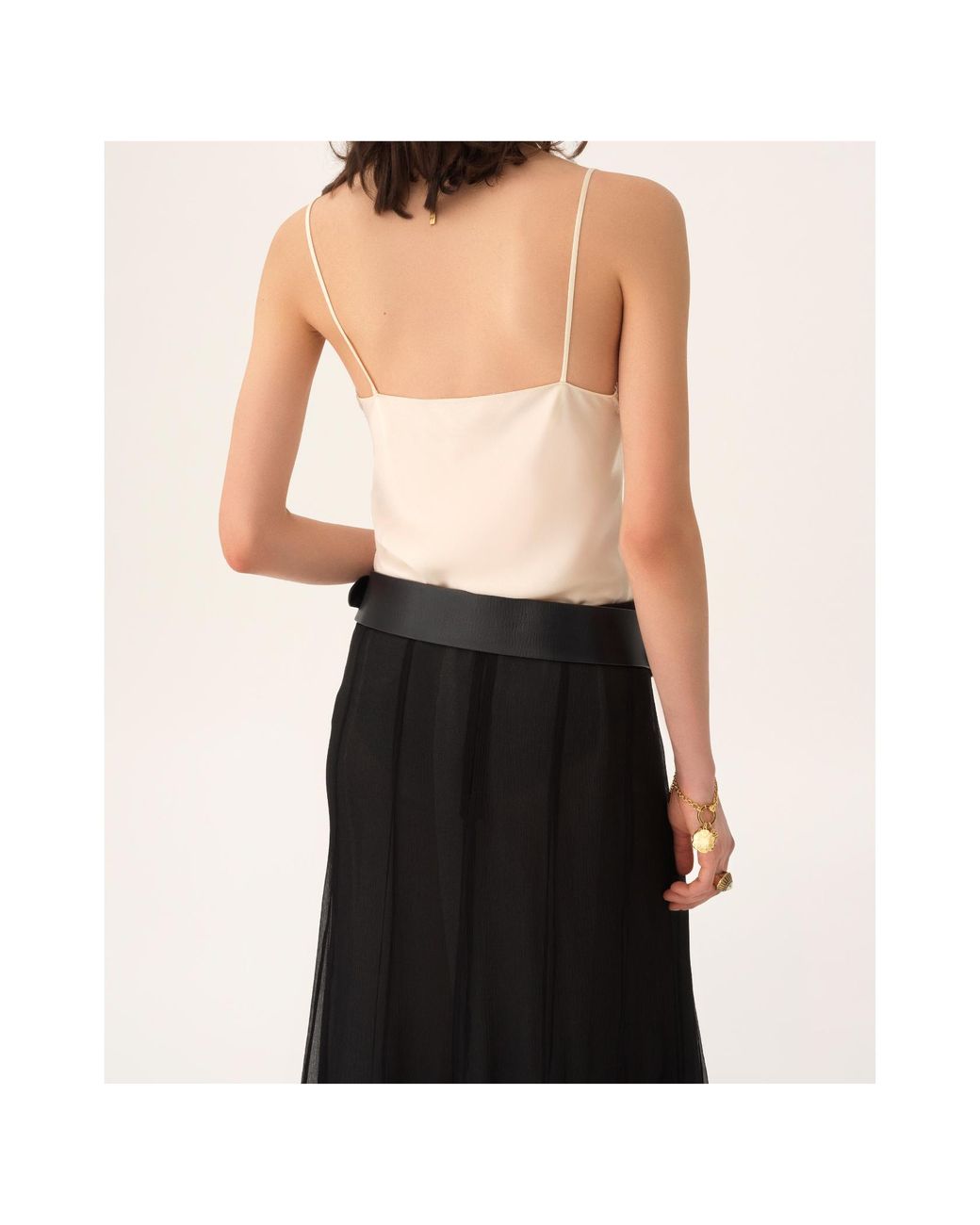 Chloé White Ht20 Eden Silk Top