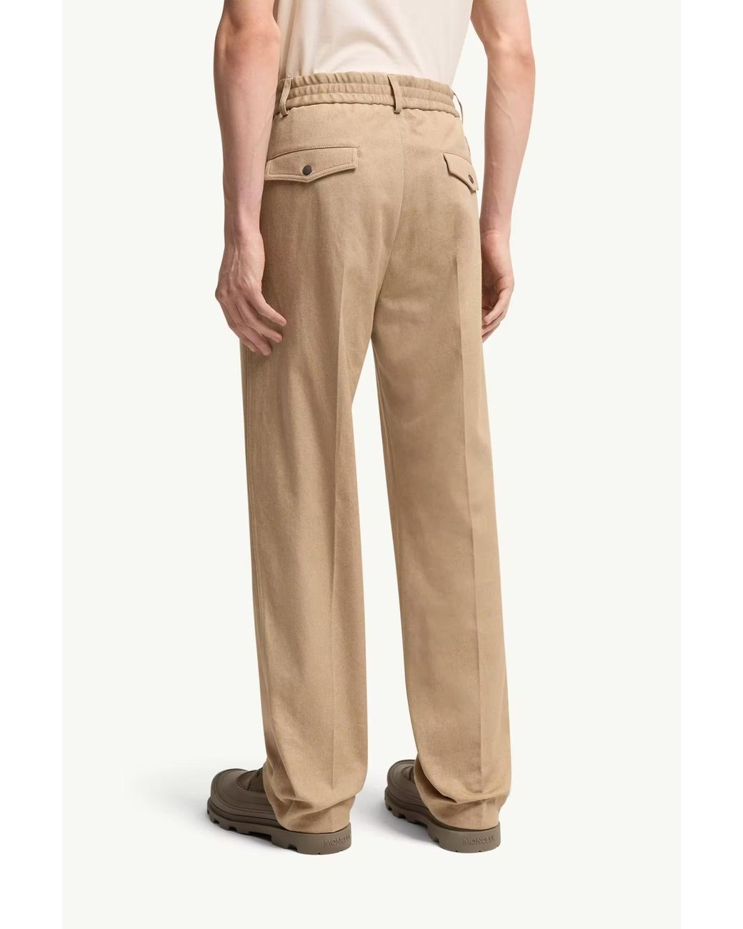 Moncler Natural Tailored Cotton Pants for men