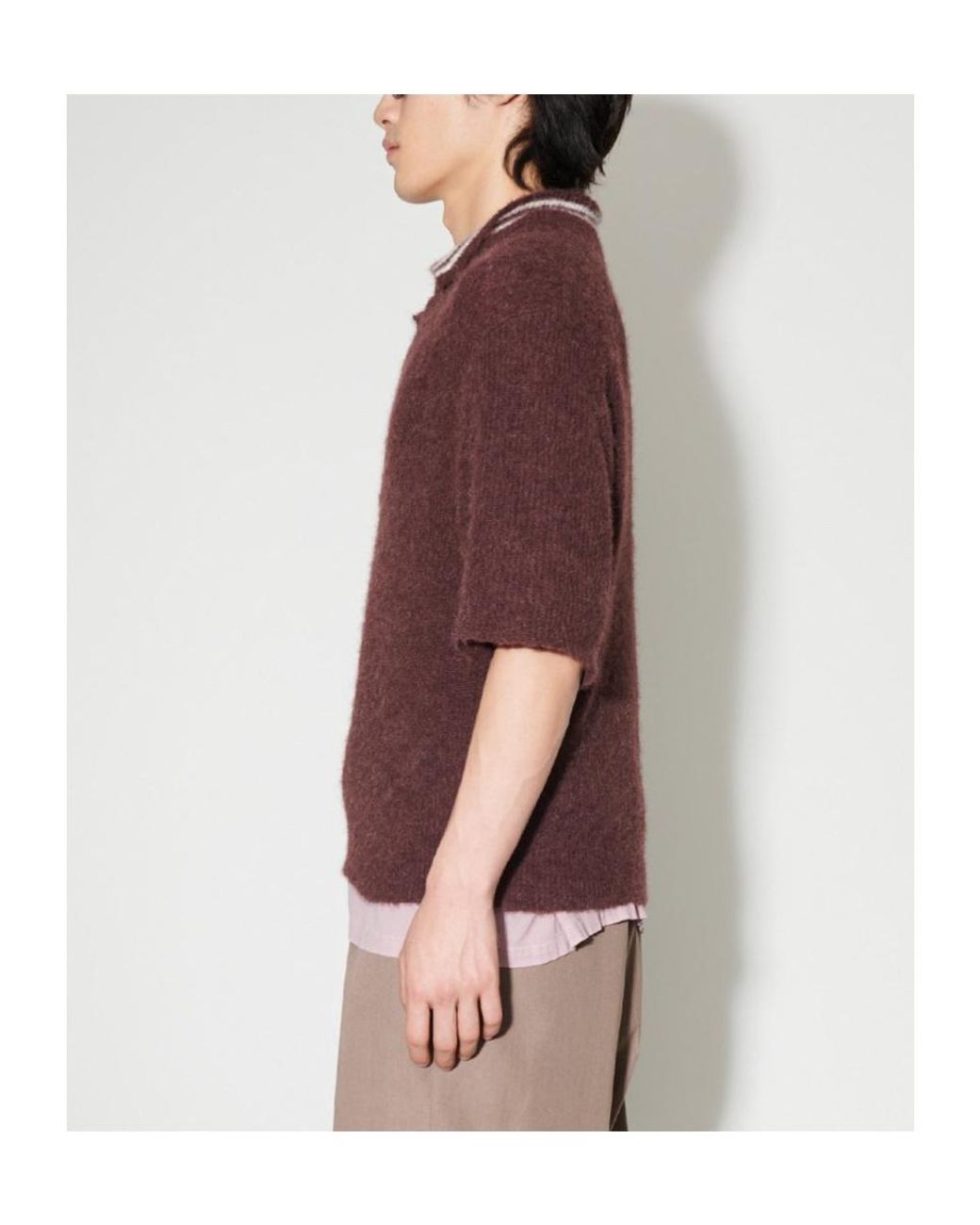 Our Legacy Red Traditional Knitted Polo Shirt for men