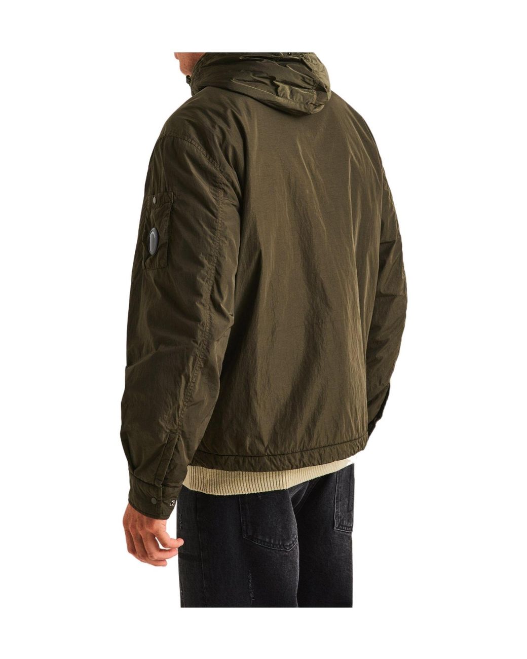 C P Company Green Lightweight Hooded Windbreaker Jacket for men