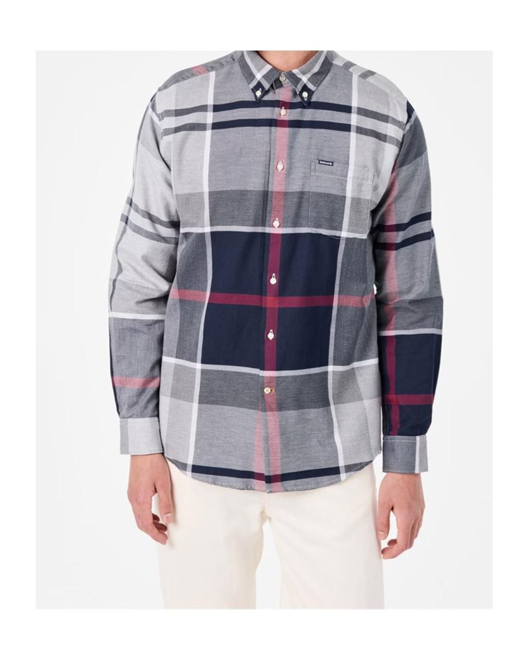 Barbour Blue Long Sleeve Patterned Shirt for men