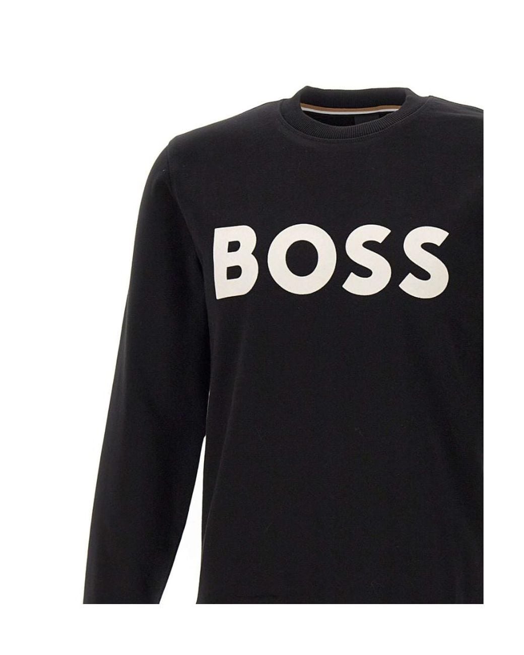 Boss Blue Logo-Print Cotton T-Shirt for men
