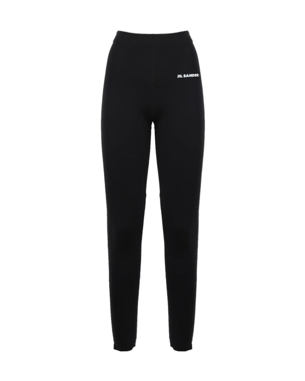 Jil Sander Black Logo Printed Leggings