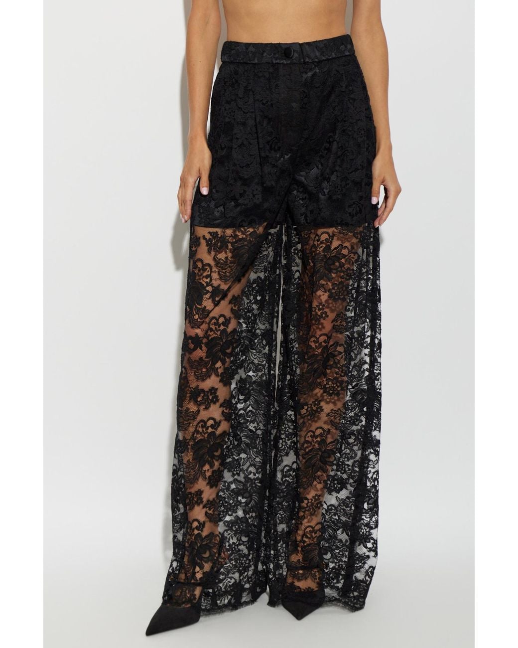 Dolce & Gabbana Black Lace Trousers