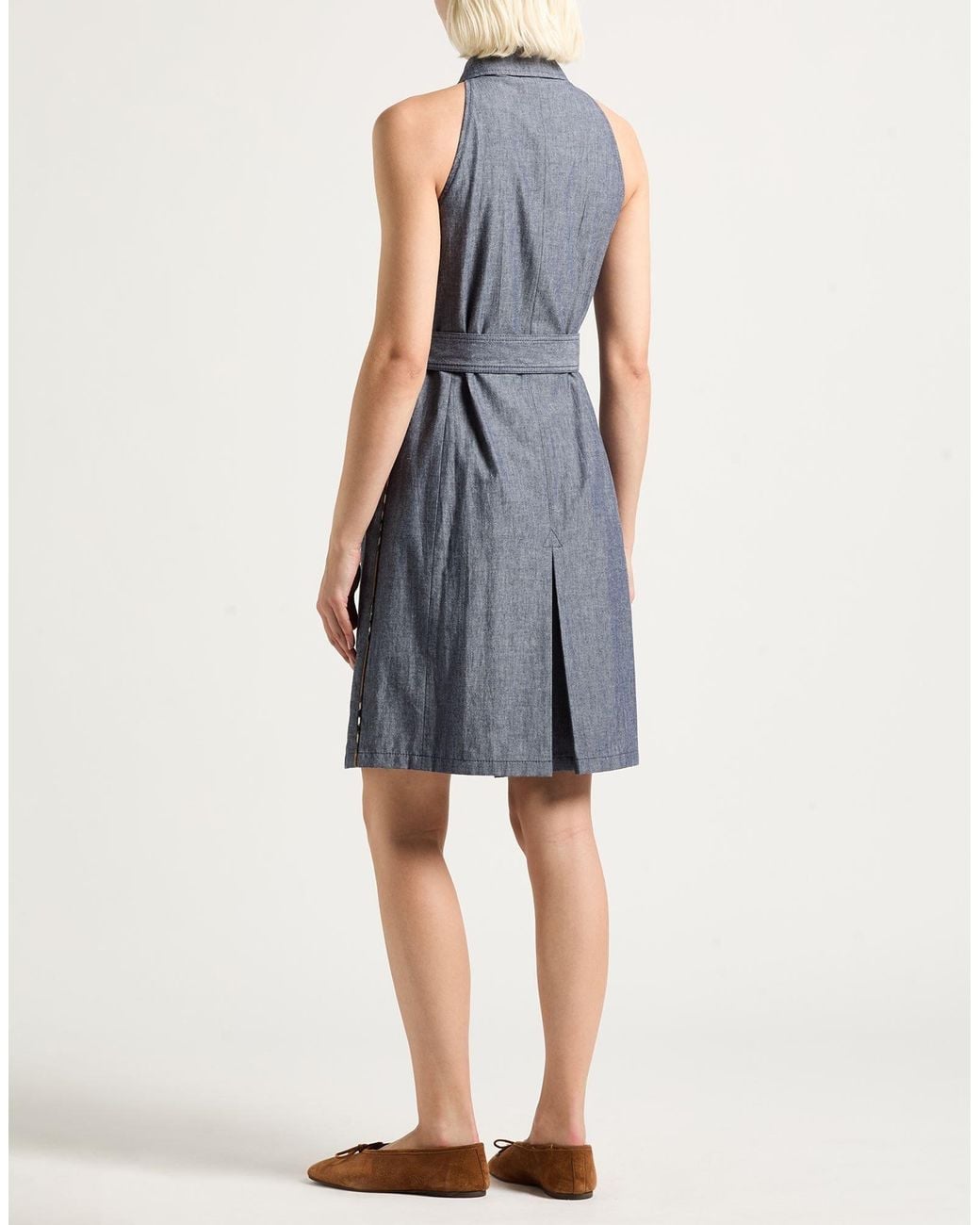 Burberry Blue Sleeveless Maxi Dress