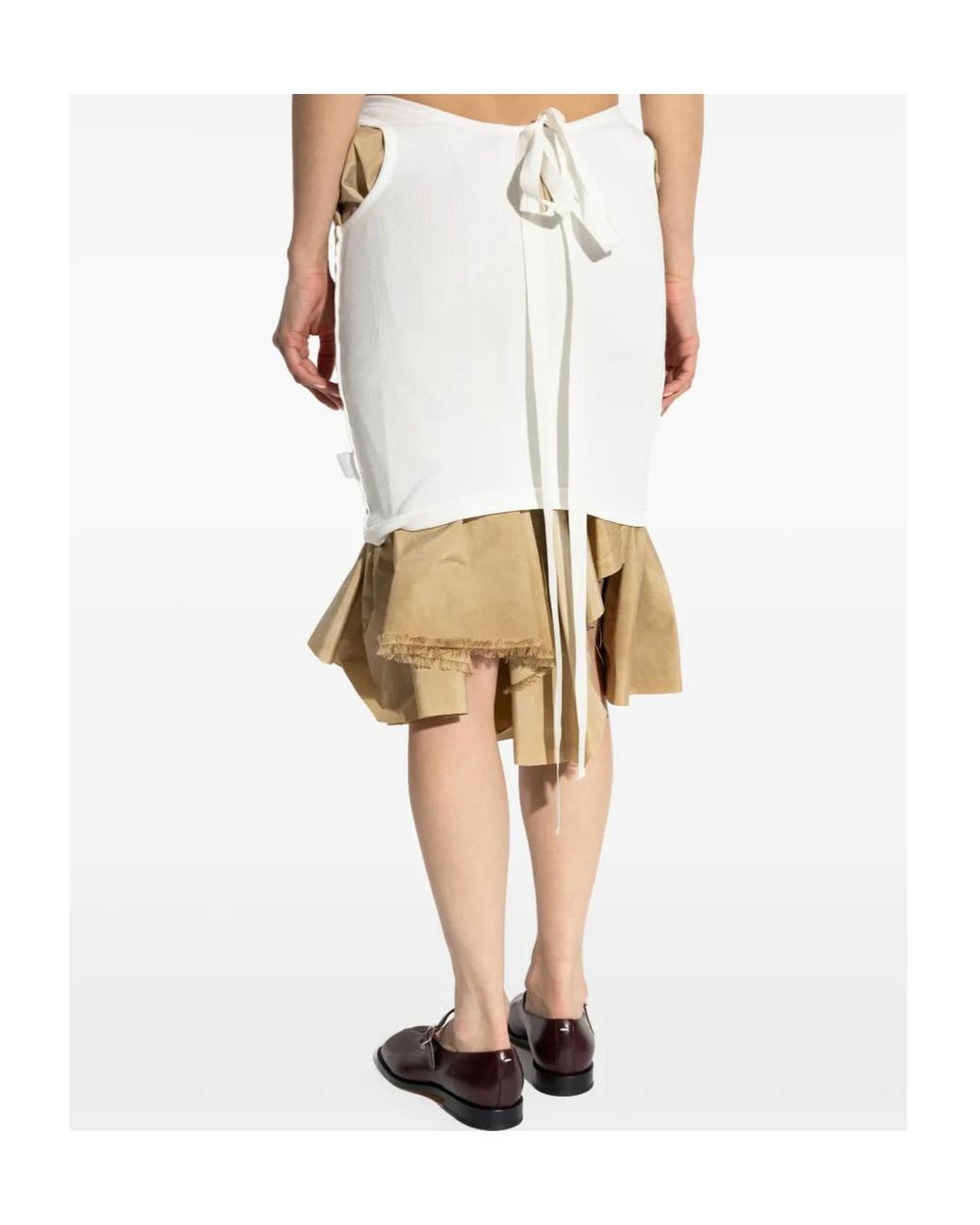 Maison Margiela White Layered High-Waisted Skirt