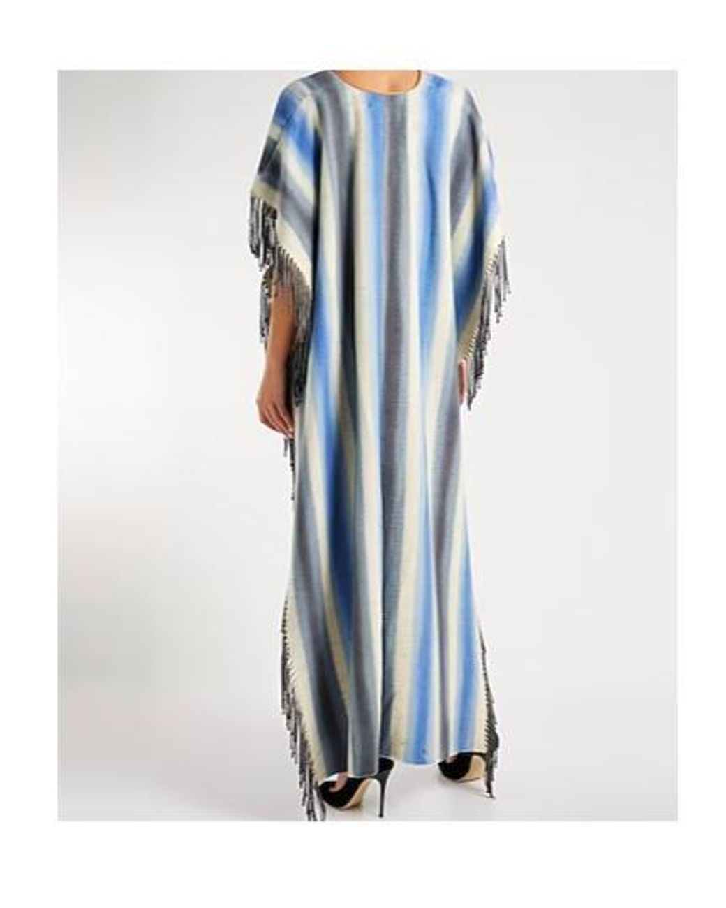 Chloé Blue Striped Shawl Coat