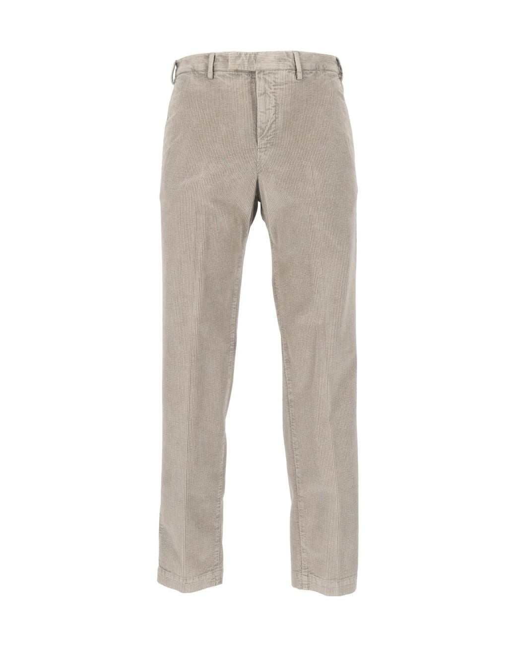 PT01 Gray Casual Trousers With Belt Loops for men