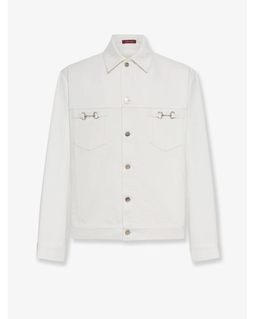 Gucci Natural Horsebit Detailed Collared Jacket for men