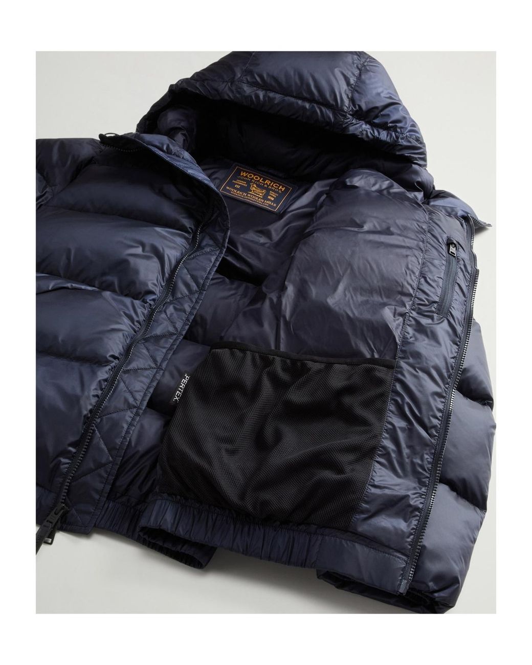 Woolrich Blue Pertex Quilted Jacket for men