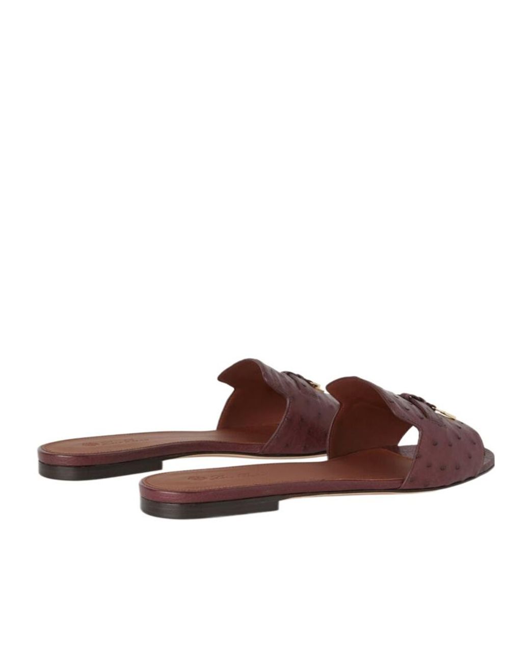 Loro Piana Brown Open-Toed Slippers