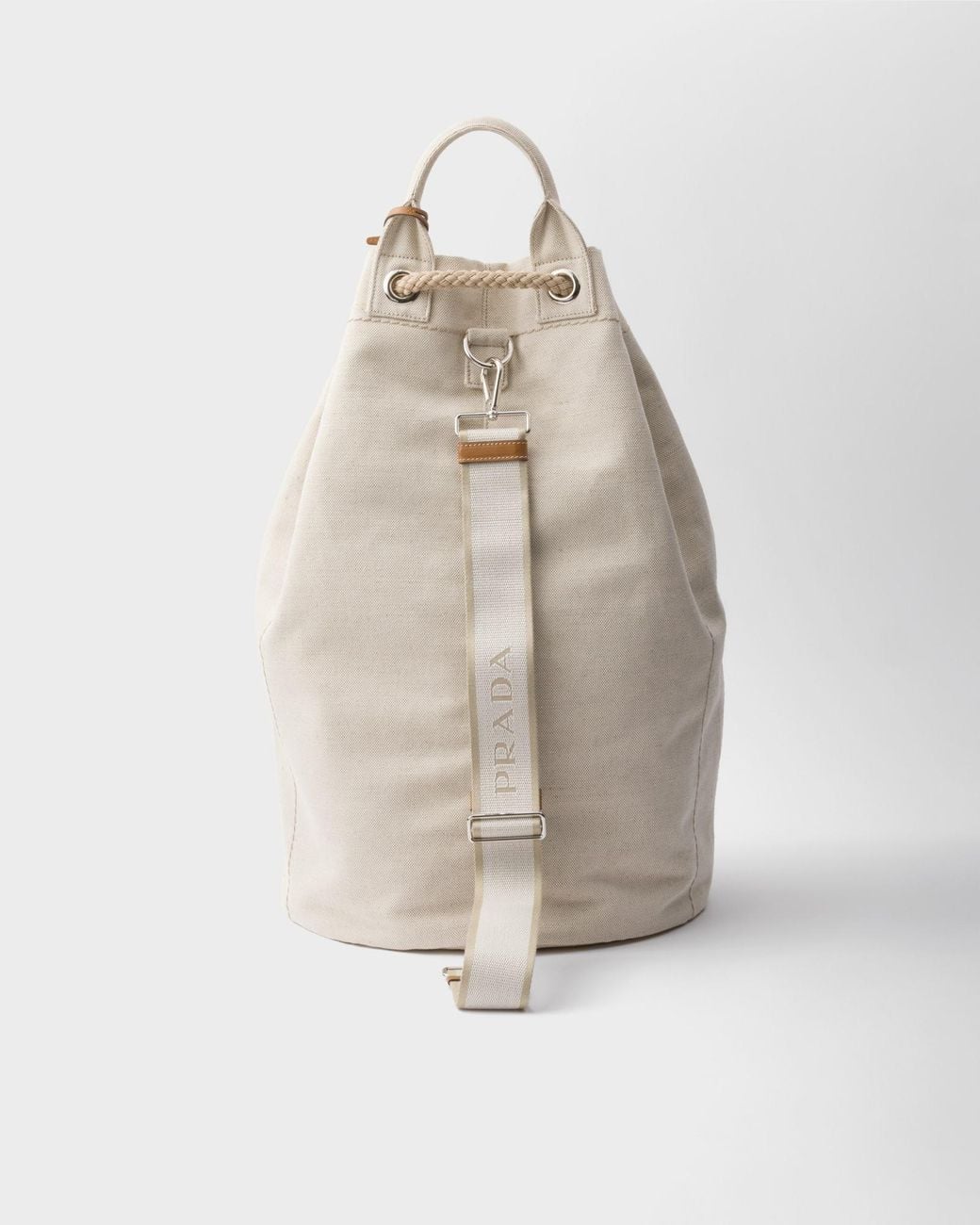 Prada Natural Logo-Printed Drawstring Backpack for men