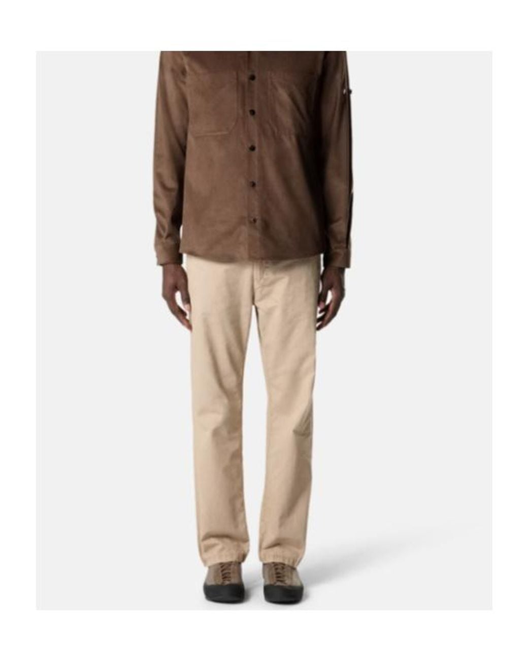 Stone Island Natural Logo Patch Straight-Leg Trousers for men