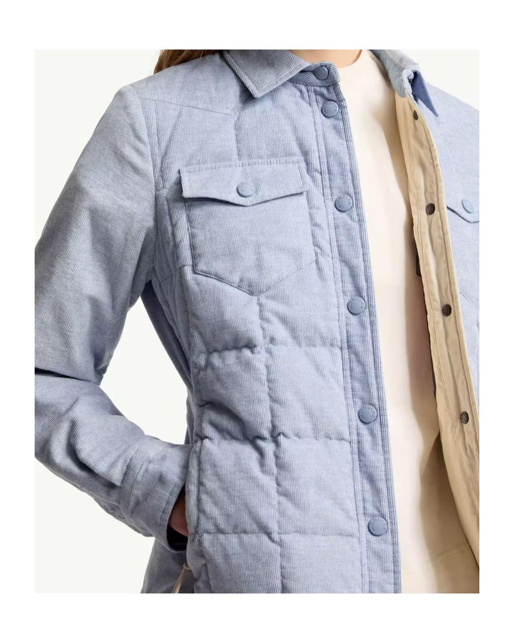 Moncler Blue Grenoble Corduroy Quilted Jacket