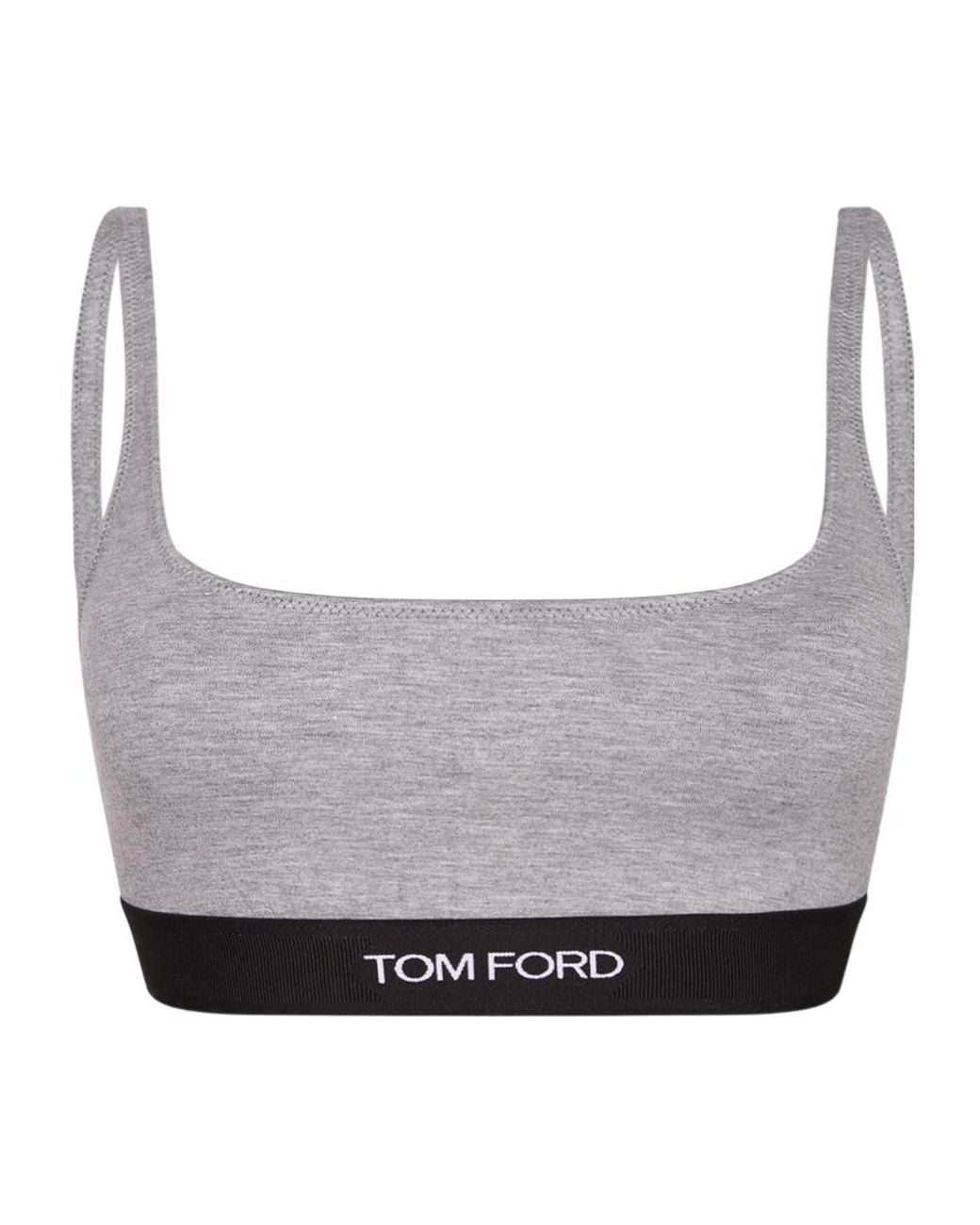 Tom Ford Gray Logo Band Bralette