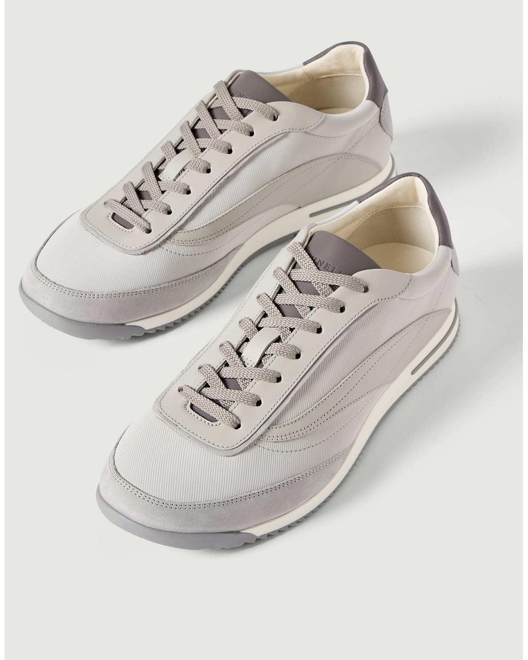 Brunello Cucinelli Gray Techno Fabric And Nubuck Sneakers for men