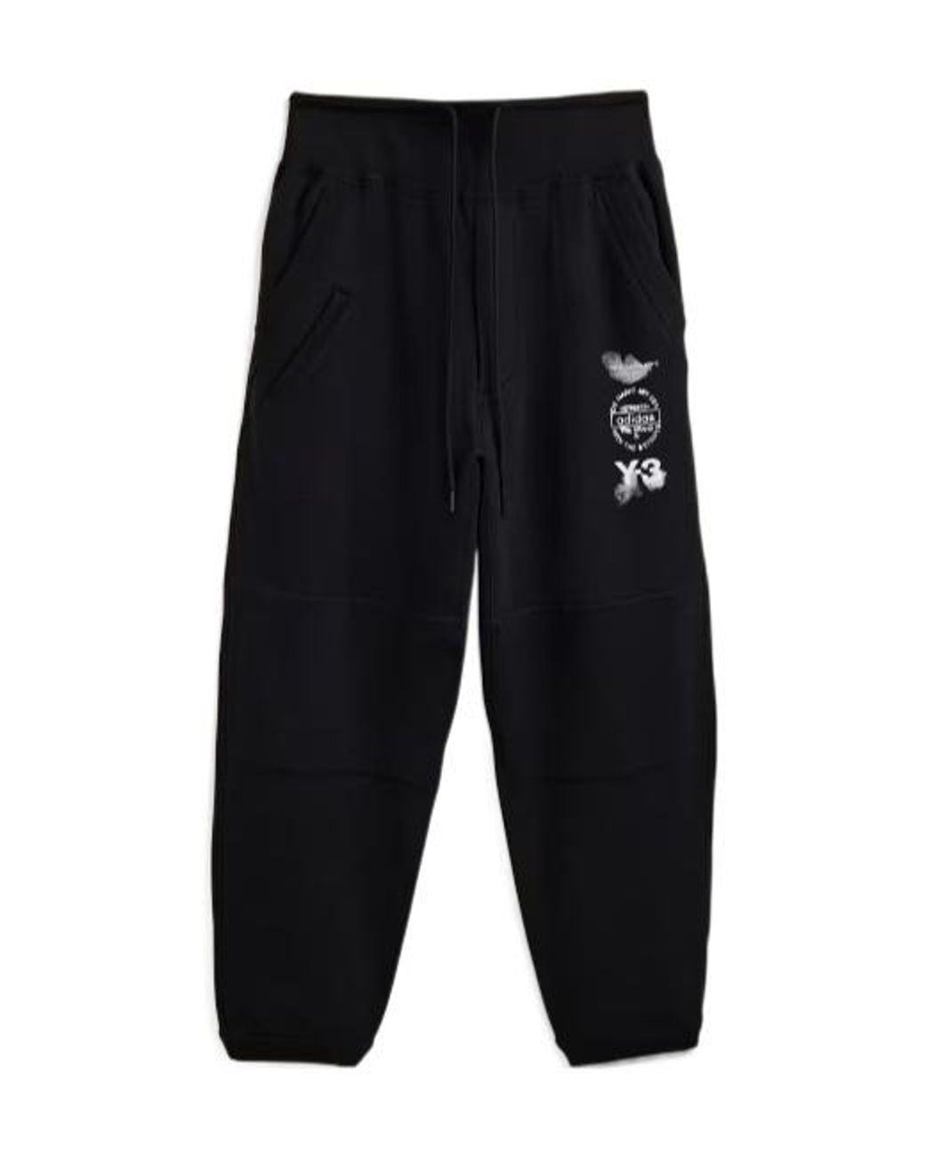 Y-3 Black Cuffed Track Pants for men