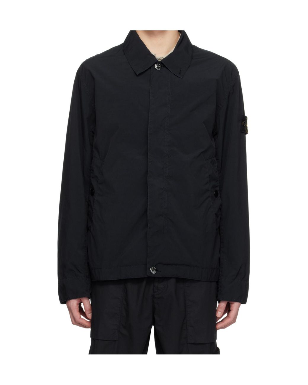 Stone Island Blue Touch Poly-Tc Logo Patch Jacket for men
