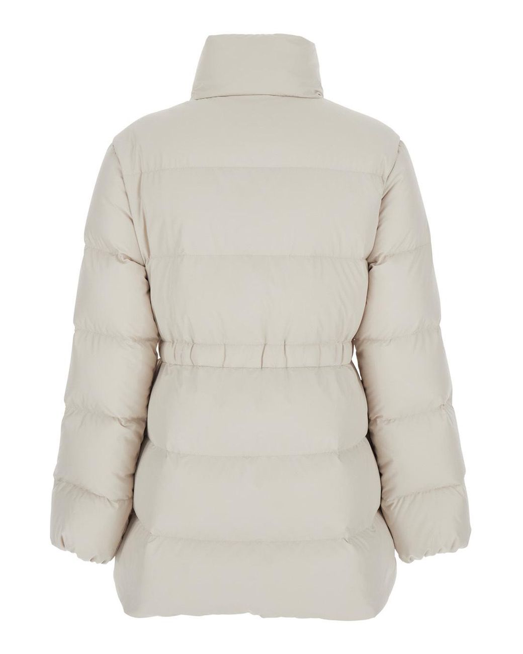 Moncler White Brossette Zip-Up Puffer Jacket