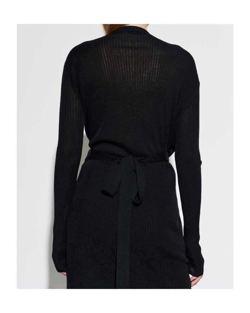 Balenciaga Black Wrap Tie Cardigan