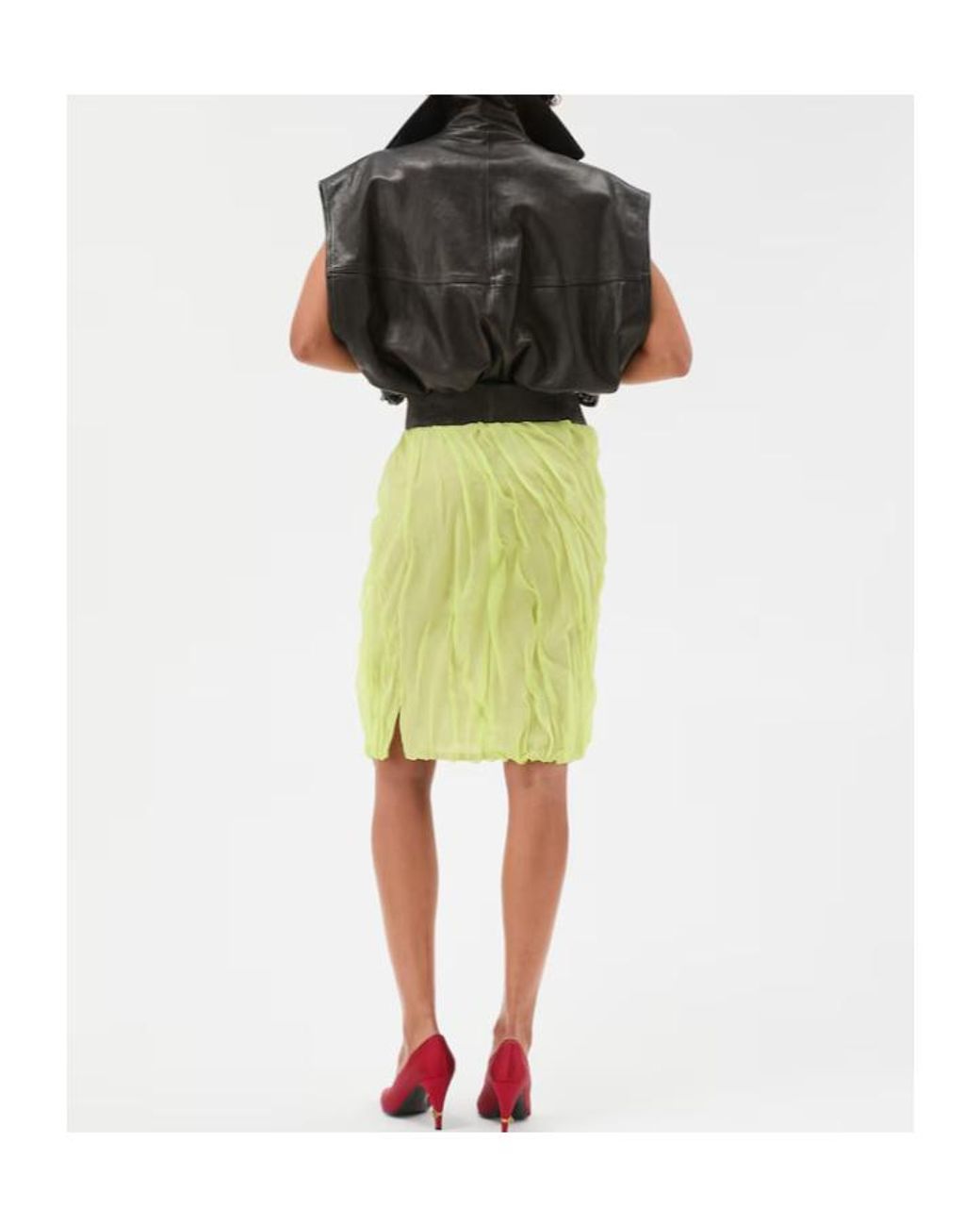 Versace Green Draped Pencil Skirt