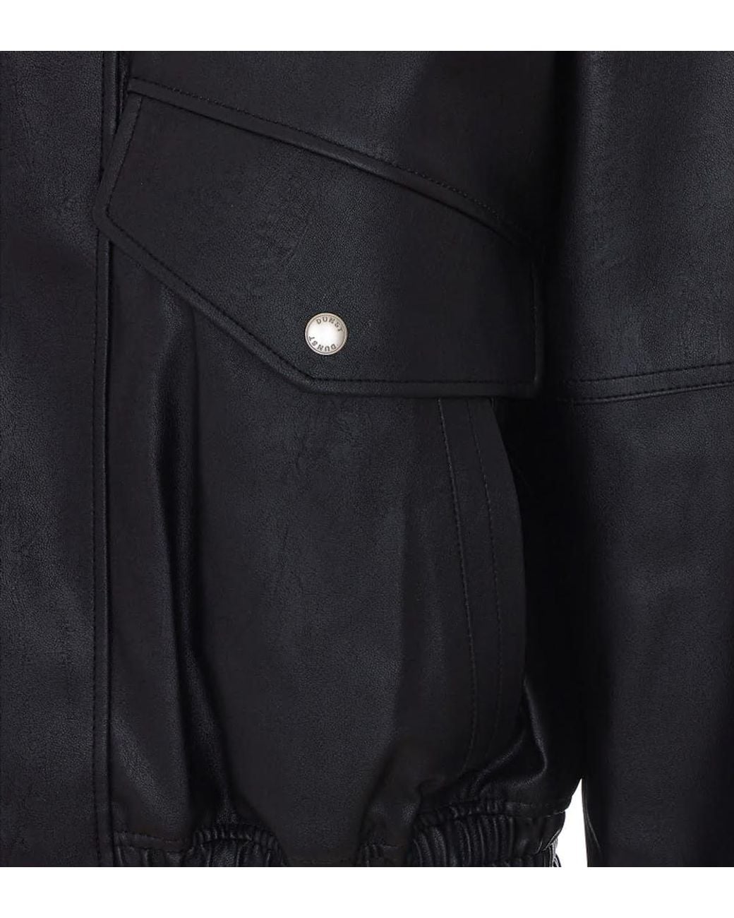 DUNST Blue Oversized Leather Bomber Jacket for men