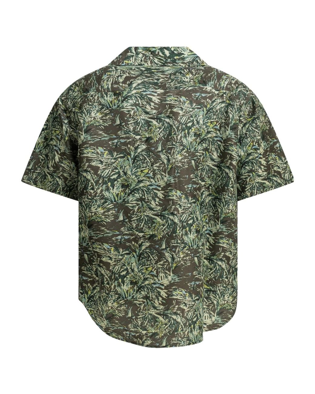 Auralee Green Printed Short-Sleeved Shirt for men