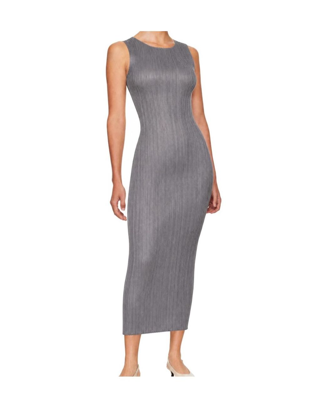 Pleats Please Issey Miyake Gray Pleated Maxi Skirt