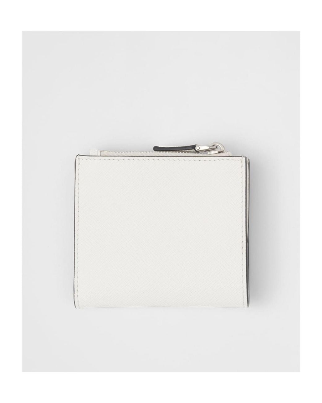 Prada White Small Saffiano Leather Wallet for men