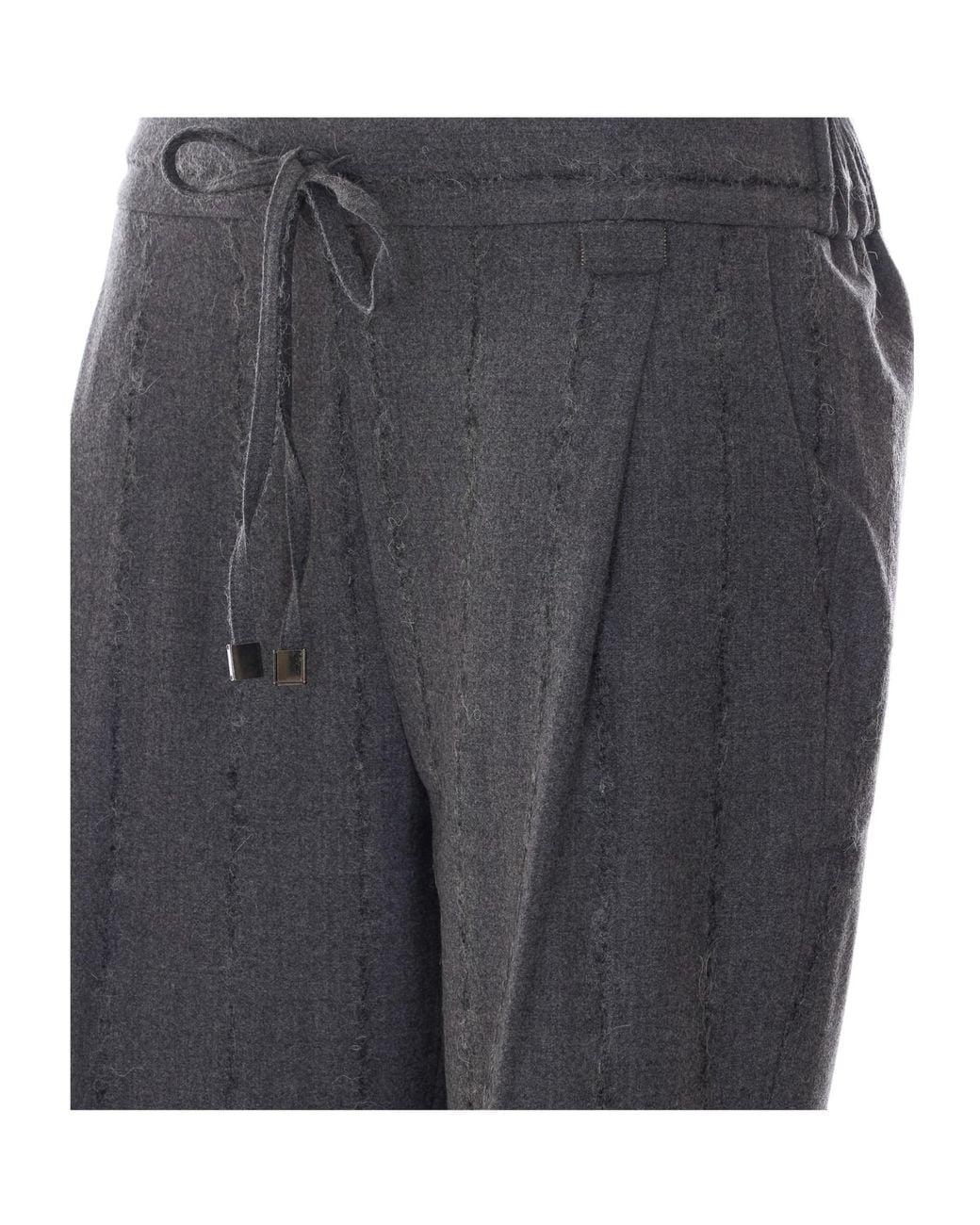 Fabiana Filippi Gray Drawstring Tapered Pants