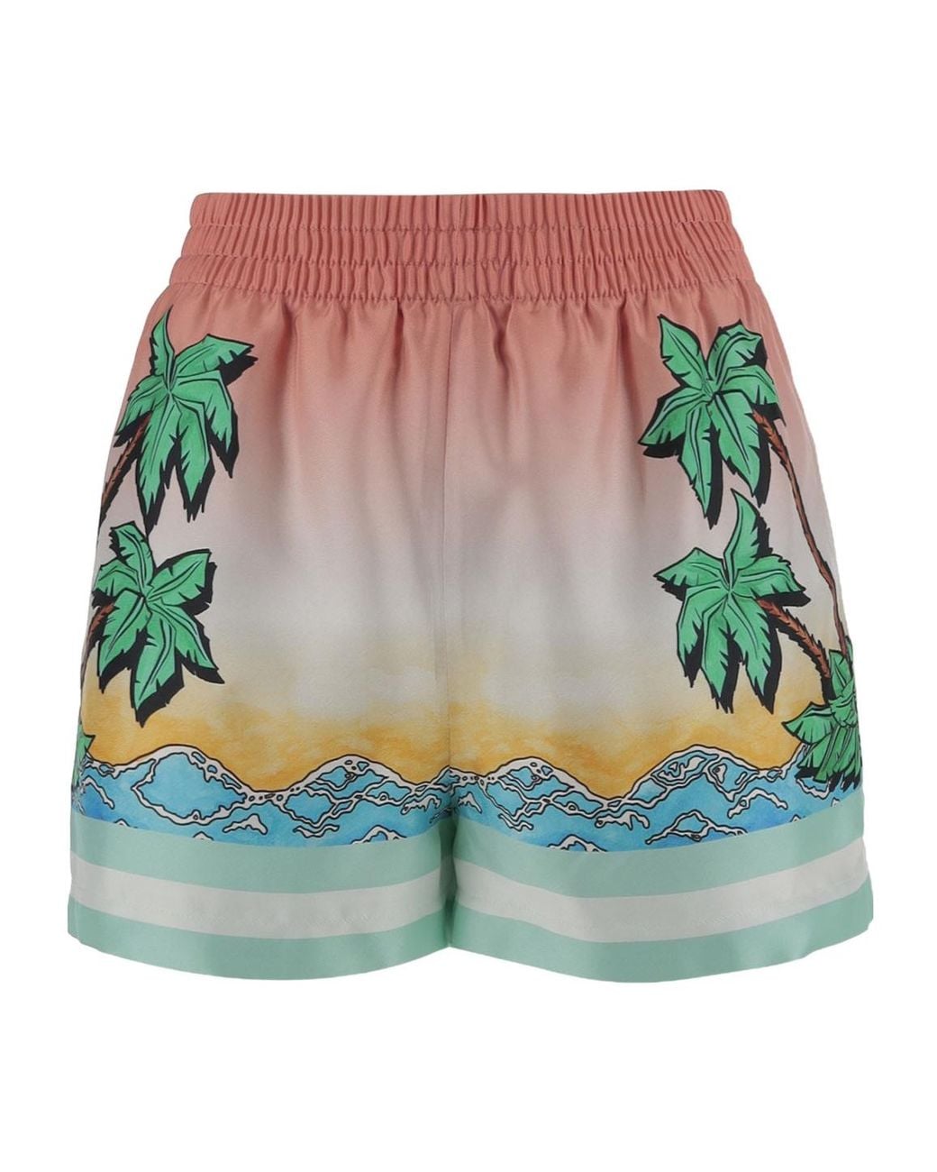 Casablanca Blue Tennis Club Satin Shorts