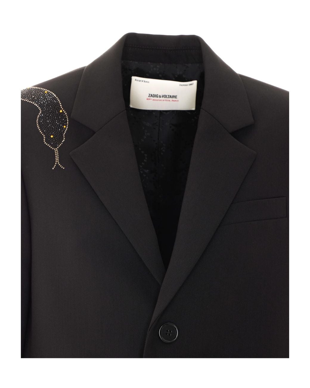 Zadig & Voltaire Black Vanille Strass Snake Blazer