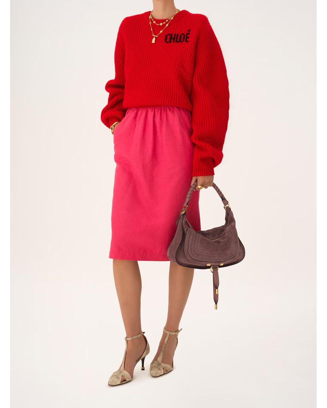 Chloé Brown Chloé Small Marcie Shoulder Bag