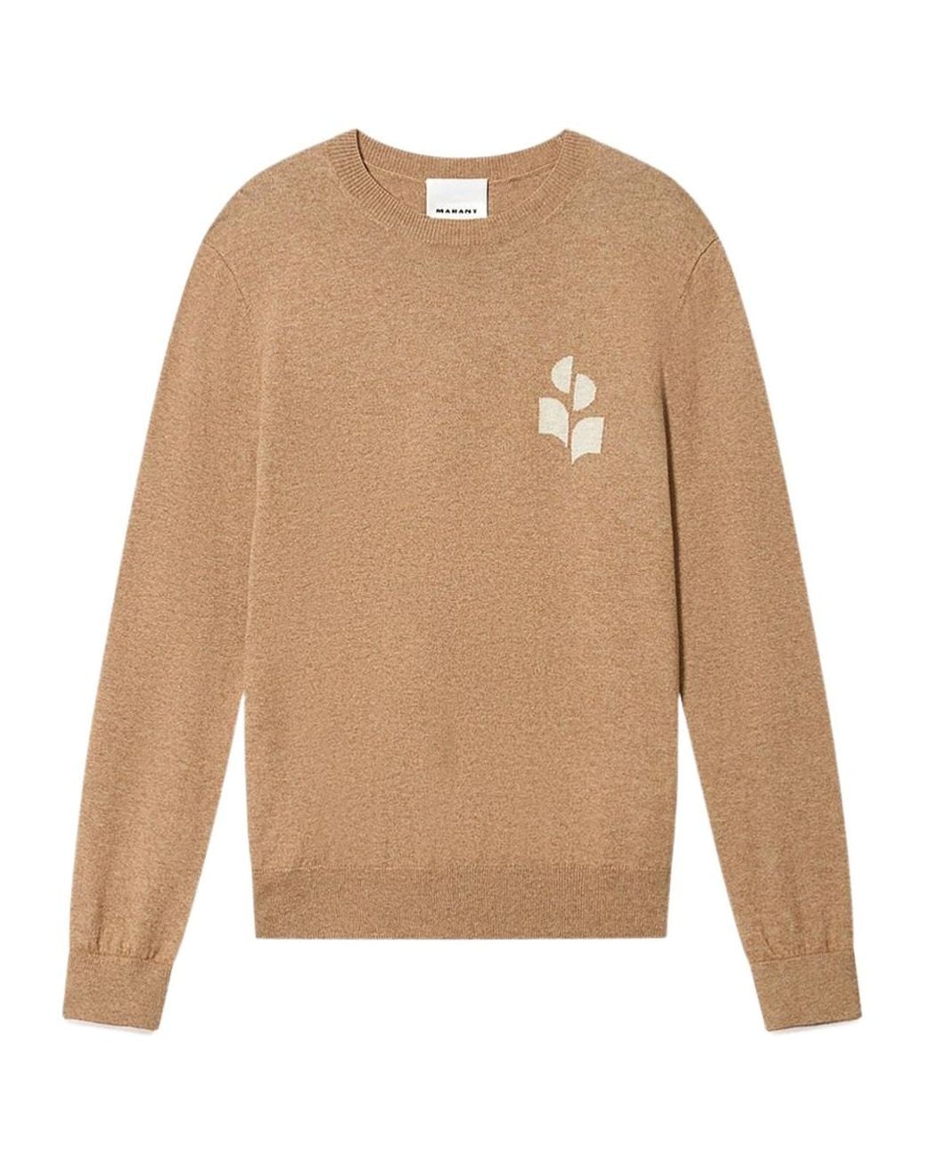 Isabel Marant Natural Logo Crew-Neck Knitted Sweater for men