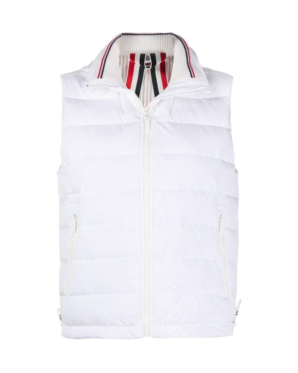 Thom Browne White Rear Stripe Padded Gilet