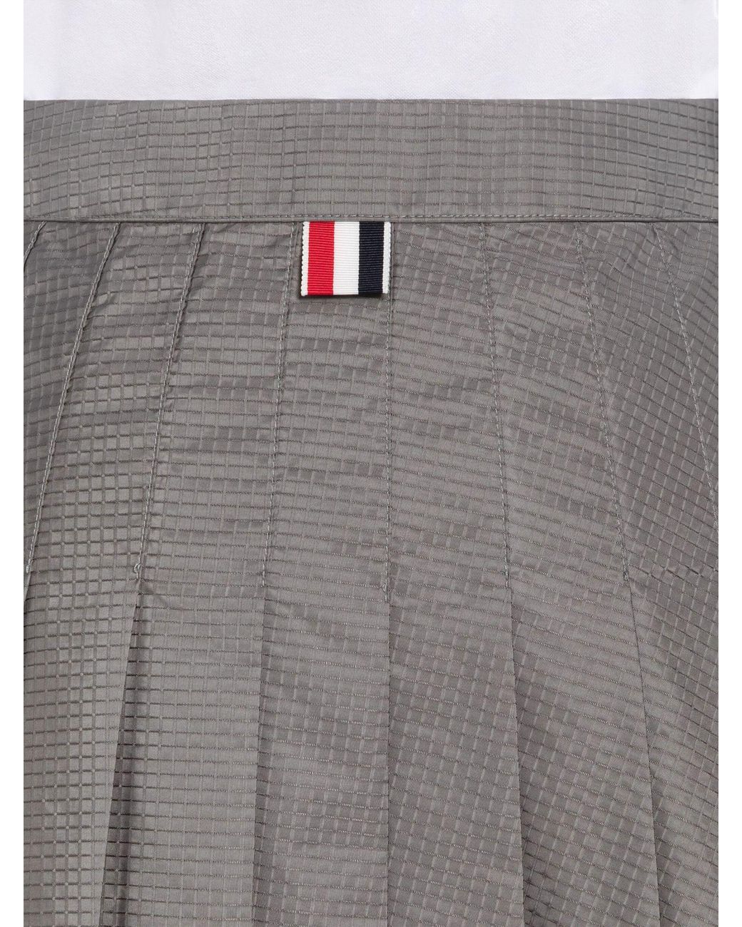 Thom Browne Gray Ripstop Mini Skirt
