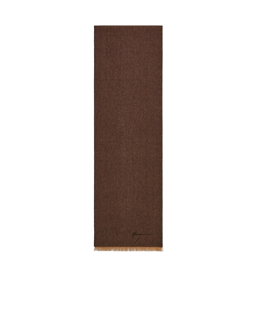 Ferragamo Brown Tassel Scarf for men