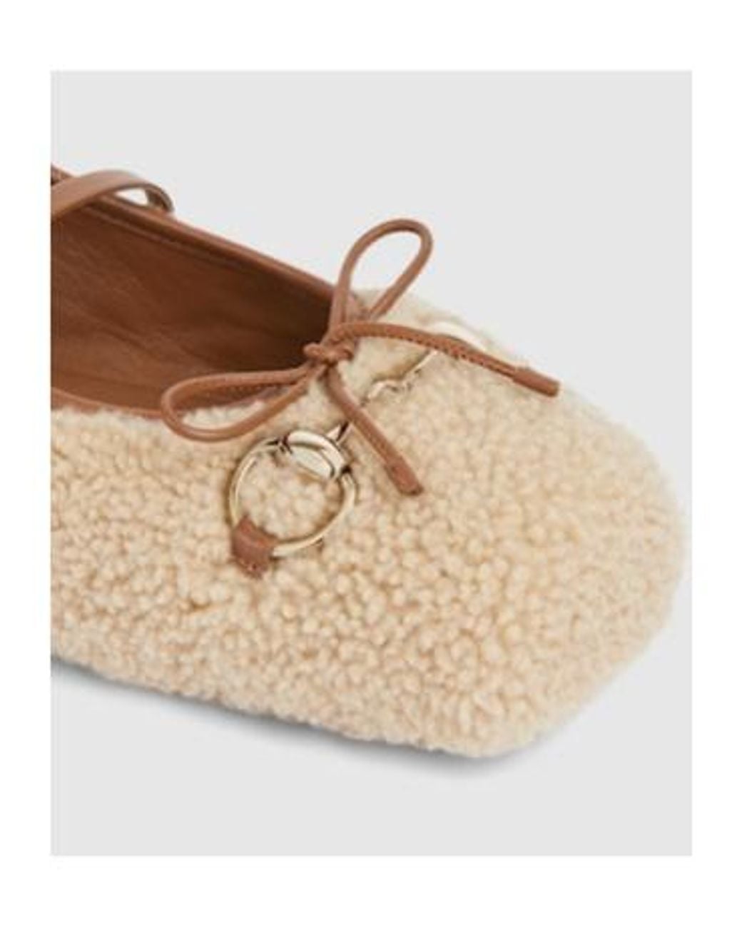 Gucci Natural Horsebit Ballet Flat, Size 35 It