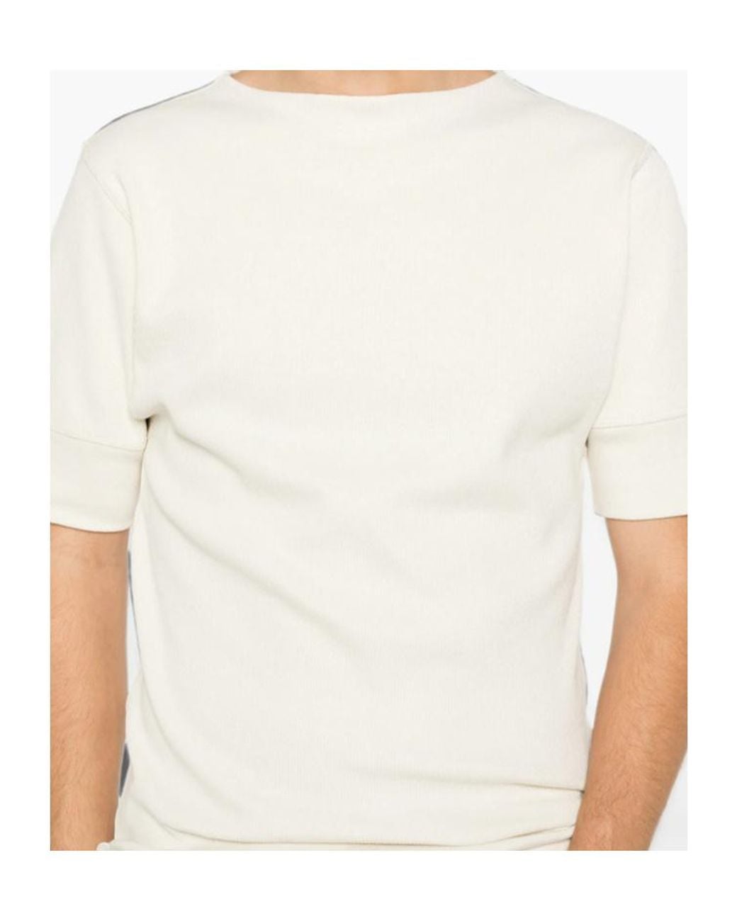 Lemaire White Ribbed-Knit Short-Sleeved T-Shirt for men