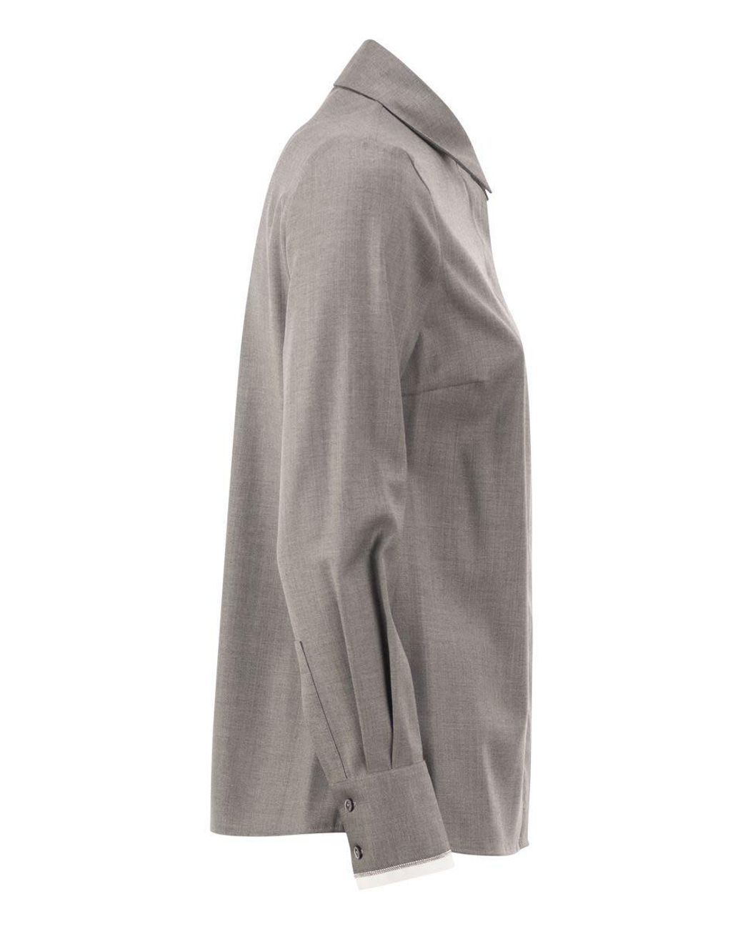 Peserico Gray Long-Sleeved Shirt
