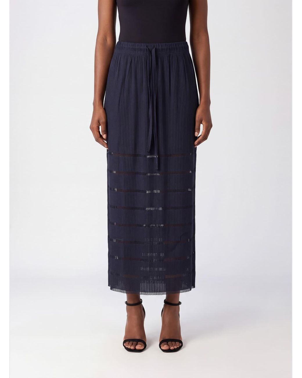 Pleats Please Issey Miyake Blue Elastic-Waist Skirt