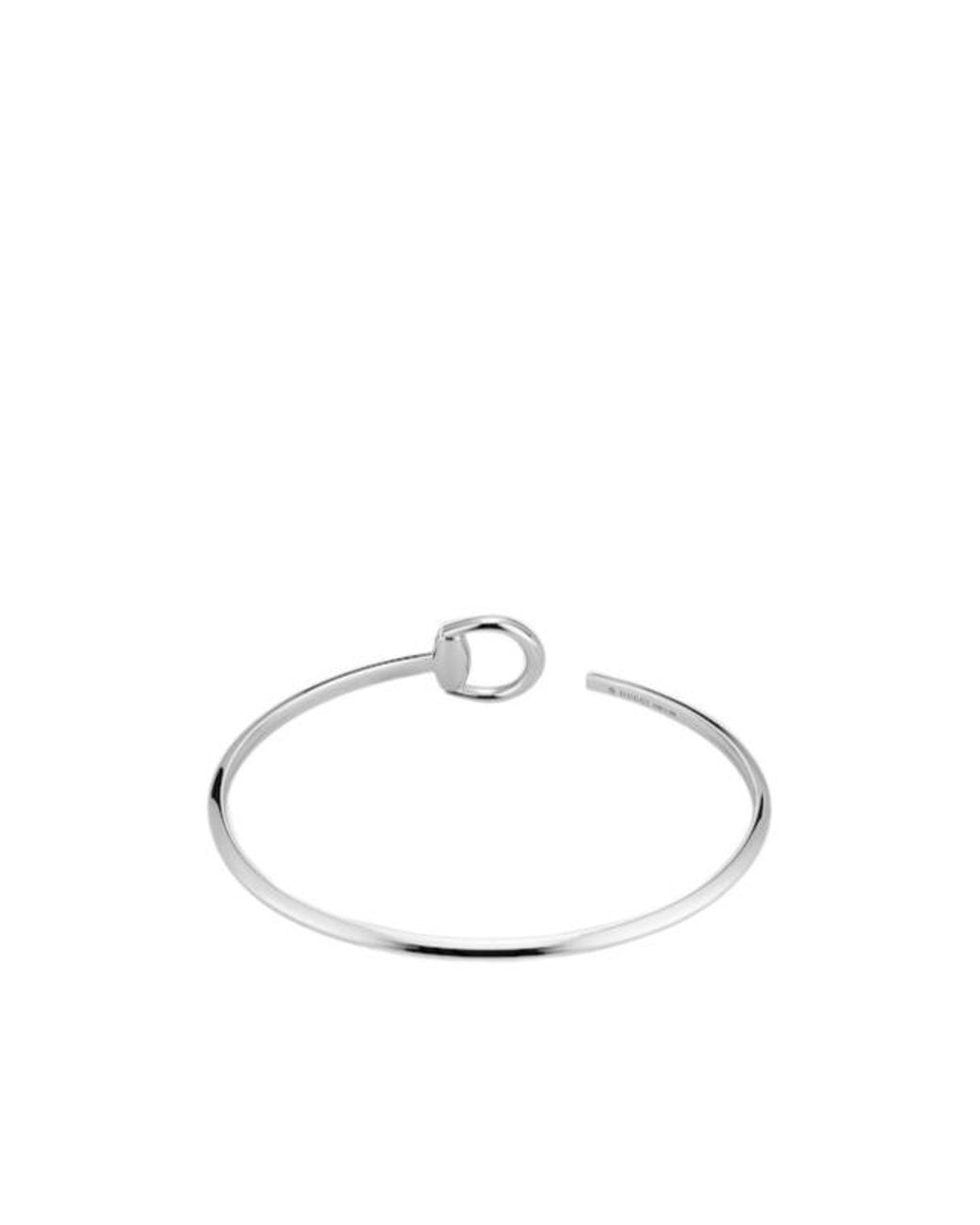 Gucci White Horsebit Diamond 18K Bangle Bracelet