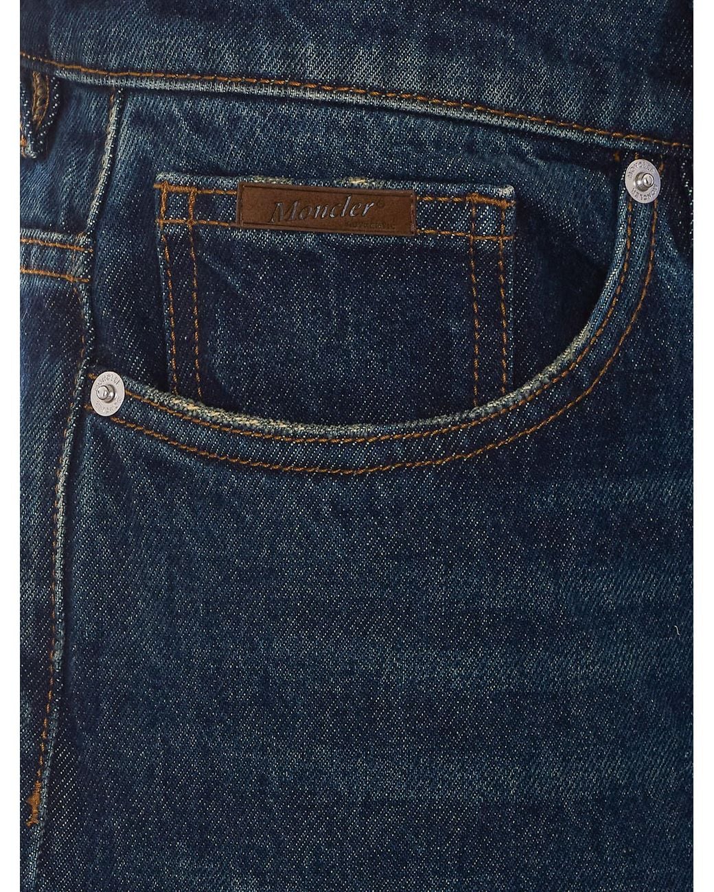 Moncler Blue Mid-Rise Straight-Leg Jeans for men