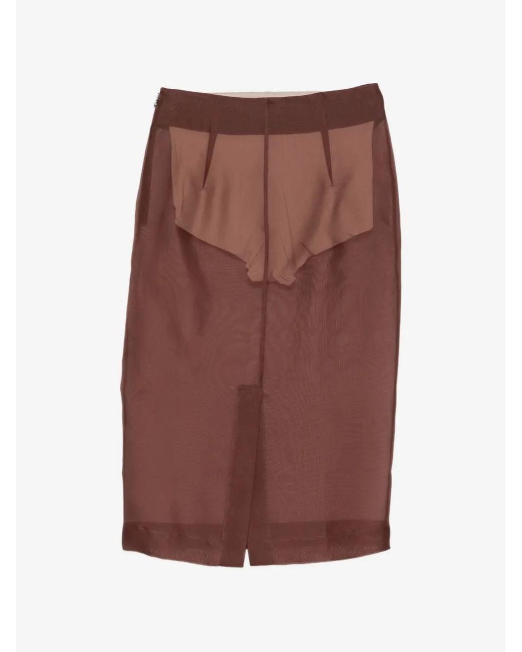 Patrizia Pepe Brown Organza Midi Skirt